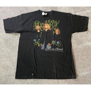 new LeAnn Rimes Vintage 90s Black Graphic T-Shirt X-Large 100% Cotton Cronies